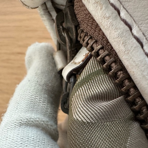 Coach beige straw leather handbag/shoulder bag - Picture 7 of 13